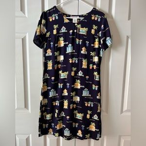 Vintage Talbots Navy Blue Summer Cottage Vacation Short Sleeve Dress Size 8